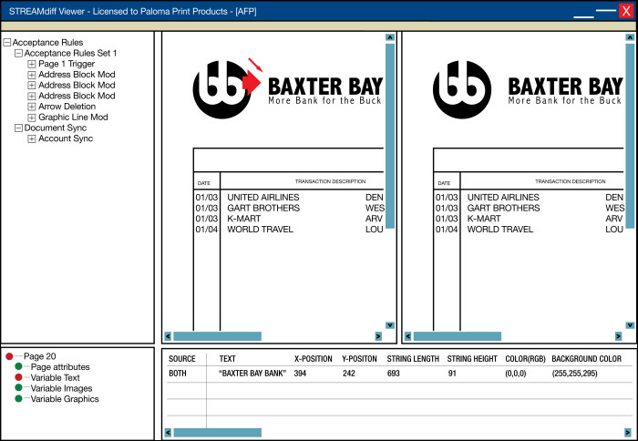 STREAMdiff Document Testing Software